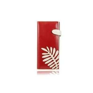  ESPE Leaf Red Large Long Clutch Wallet Coin Card Bill 
