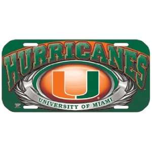 NCAA Miami Hurricanes High Definition License Plate  