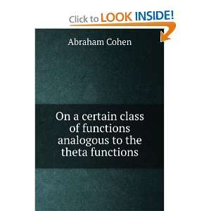  On a certain class of functions analogous to the theta 