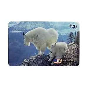 Collectible Phone Card $20. Mountain Goats (Mother & Child) On 