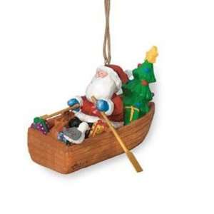  Santa in Dory Boat Holiday Christmas Ornament