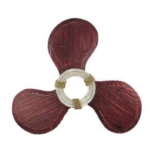   Distressed Finish Red Boat Propeller Wall Hanging Prop