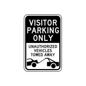 VISITOR PARKING ONLY UNAUTHORIZED VEHICLES TOWED AWAY (W/GRAPHIC) 18 