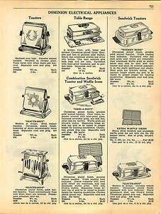 1941 Dominion Electric Toasters Sandwich Waffle Iron ad  
