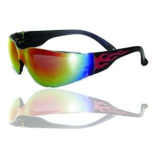 Rider G tech Red Mirror Lens Safety Glasses Sunglasses Global Vision