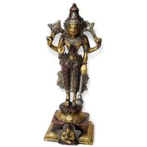  Standing Vishnu with Garud Statue from India