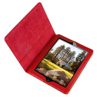 New Red Leather Case Smart Cover Pouch w/ Stand For iPad 2 2nd Gen 