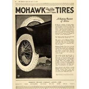  1920 Ad Mohawk Rubber Co Akron Ohio Cord Fabric Tires 