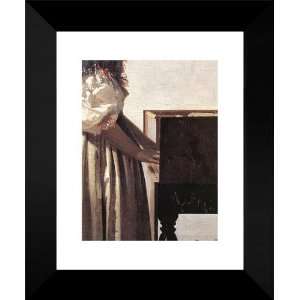  Lady Standing at a Virginal [detail 2] 15x18 FRAMED Art 