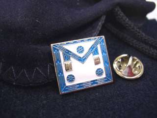 Masonic Lodge Master Mason Apron Lapel Pin and Pouch  