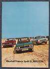 VAUXHALL FIRENZA Range Sales Brochure 1972 #V2117/8/72