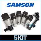 NEW SAMSON 5 KIT 5 PIECE DRUM MIC SYSTEM wCASE 2227  