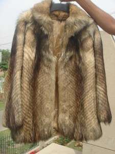   WOLF Fox Coyote PELLICCIA VOLPE Fur Coat Women Men Jacket  