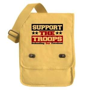  Messenger Field Bag Yellow Support the Troops Defending Our Freedom 