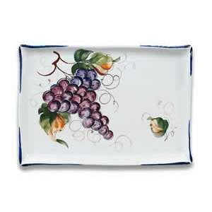   Large Rectangular Platter With Grapes From Italy