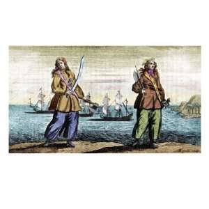  Anne Bonny and Mary Read, the female pirates Stretched 