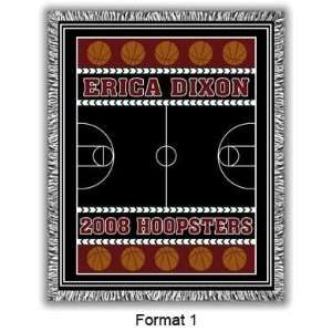    Classic Personalized Three Color Basketball Afghan