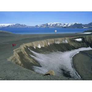  on Rim of Volcano, Deception Island, Antarctic Peninsula, Antarctica 