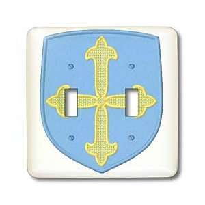  Heraldic Symbols   Cross flory   Gold Cross flory on Sky Blue Shield 