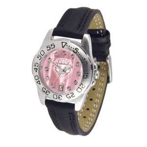 New Mexico Lobos NCAA Mother of Pearl Sport Ladies Watch (Leather 