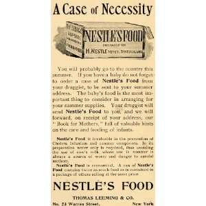  1897 Ad Nestle Food Thomas Leeming Vevey Baby Food 