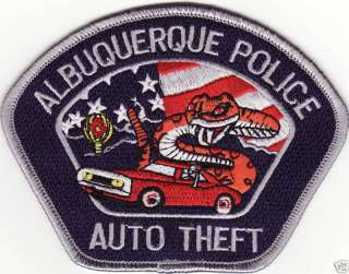Albuquerque NM New Mexico Auto Theft Police Patch *New*  