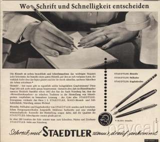 1959 Ad STAEDTLER Mars Pencils Fountain Pen Ballpen  