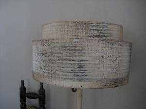 Vintage Lamp Shade Parchment Barrell Shape Mid Century Modern Double 