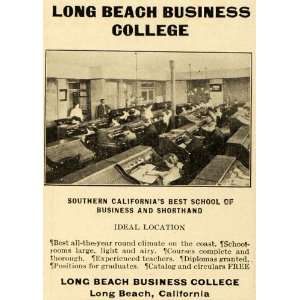 1906 Ad Long Beach Business College University School   Original Print 