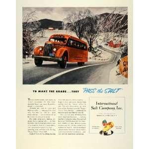 1945 Ad International Salt School Bus Winter Anti icing Ice Melting 