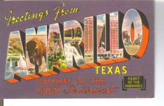 Amarillo Texas Big Letter vintage postcard  