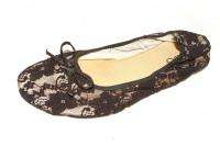New ALDO Black Lace Ballet Flats Womens Shoes 38 /7.5  