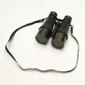   HANDCRAFTED ANTIQUE BRASS BINOCULARS LEATHER MOUNTED