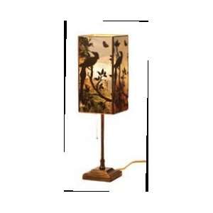  Bird Antique Mirror Table Lamp (Pewter) (Shade   5x5x10 