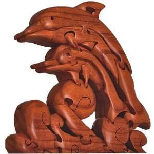  Dolphin Wave 3D Wooden Puzzle Brain Teaser Toys & Games