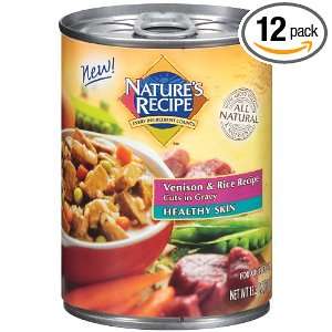Natures Recipe Healthy Skin Venison Chunk Canned Dog Food, 13.2 Ounce 