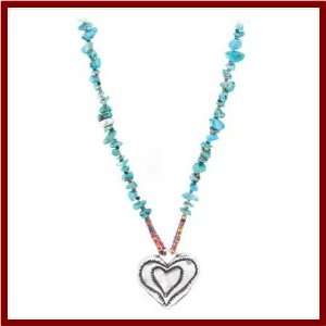    Turquoise Sweetheart Necklace Costume Jewelry New 
