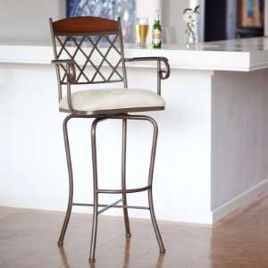  Madrid Extra Tall Swivel Bar Stool with Arms Geary Taupe, Matte Black
