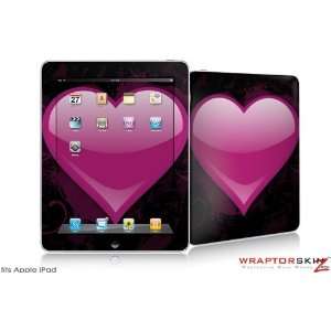  iPad Skin   Glass Heart Grunge Hot Pink   fits Apple iPad 