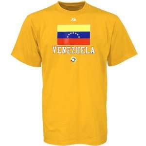  Majestic Venezuela World Baseball Classic Gold T shirt 