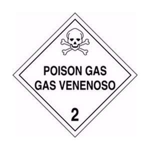  DOT Placards POISON GAS / GAS VENENOSO w/graphic 10 3/4 x 