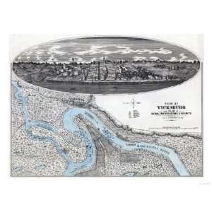  Siege of Vicksburg   Civil War Panoramic Map Giclee Poster 