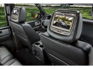 NEW OEM IN HEADREST LEATHER CHAR. BLACK DUAL DVD ENTERTAINMENT SYSTEM 