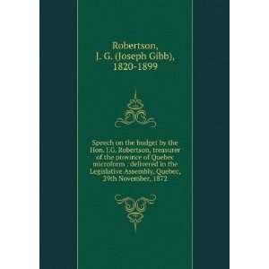   29th November, 1872 J. G. (Joseph Gibb), 1820 1899 Robertson Books