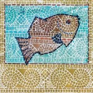  Mosaic Fish by Susan Gillette. size 16 inches width by 16 