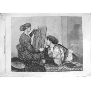 1867 LINTON FINE ART GIORGIONE LADIES WOMEN PAINTING