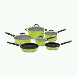   Green 10%2Dpiece Nonstick Cookware Set 