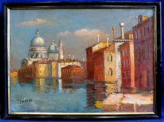 OLD OIL PAINTING VENICE ITALY SIGNED MUSSO  
