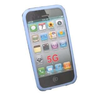  For Apple iPhone 5G Blue Silicone Skin Case Cover Cell 