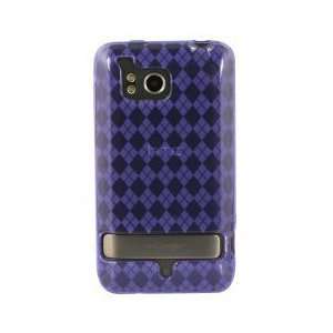  Purple Color TPU Case with Argyle Pattern for HTC 